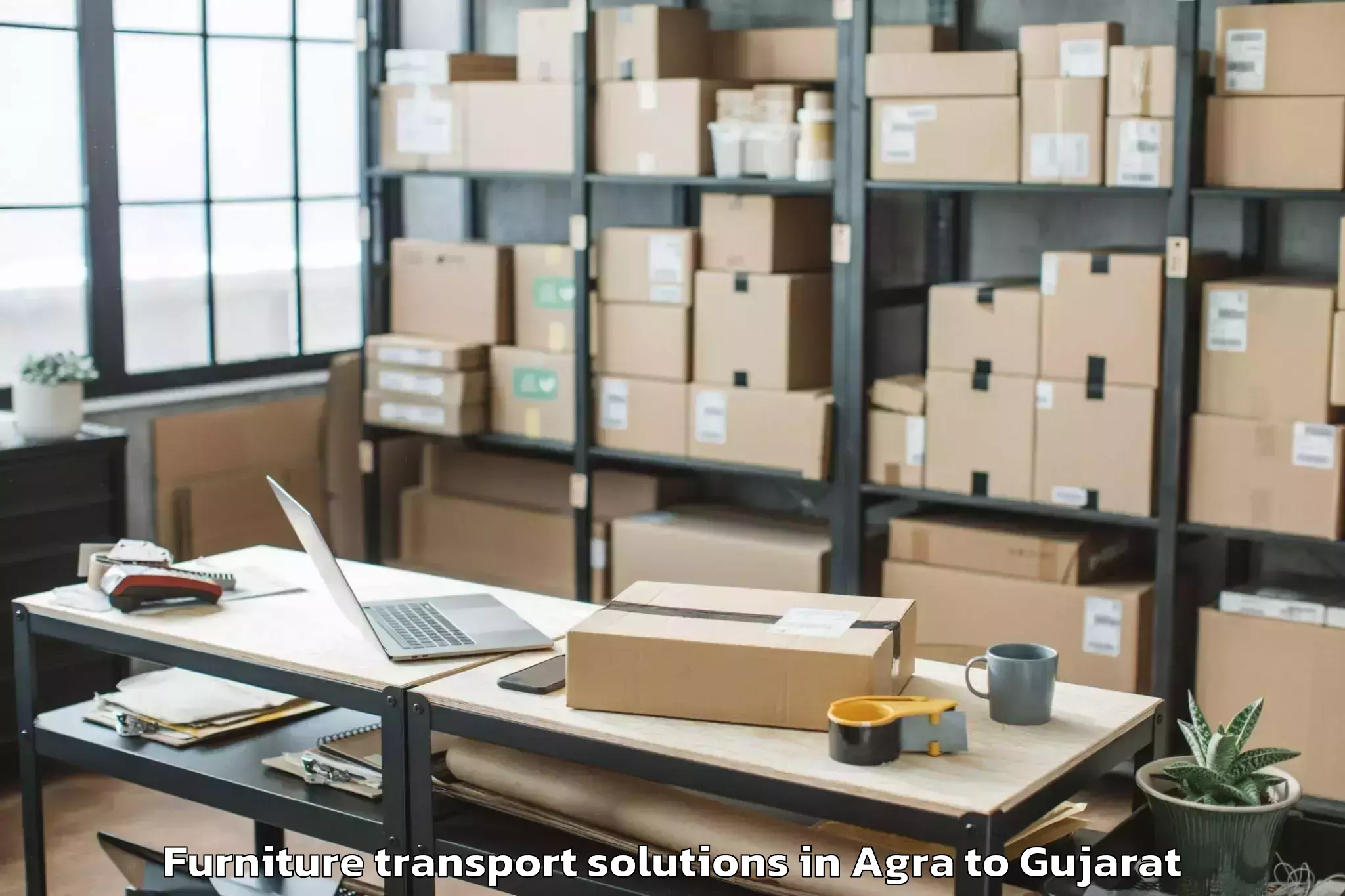 Book Agra to Dholera Furniture Transport Solutions